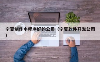 醴陵宁夏制作小程序好的公司（宁夏软件开发公司）